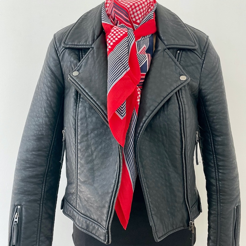 Topshop Faux Leather Biker Jacket, size US 8